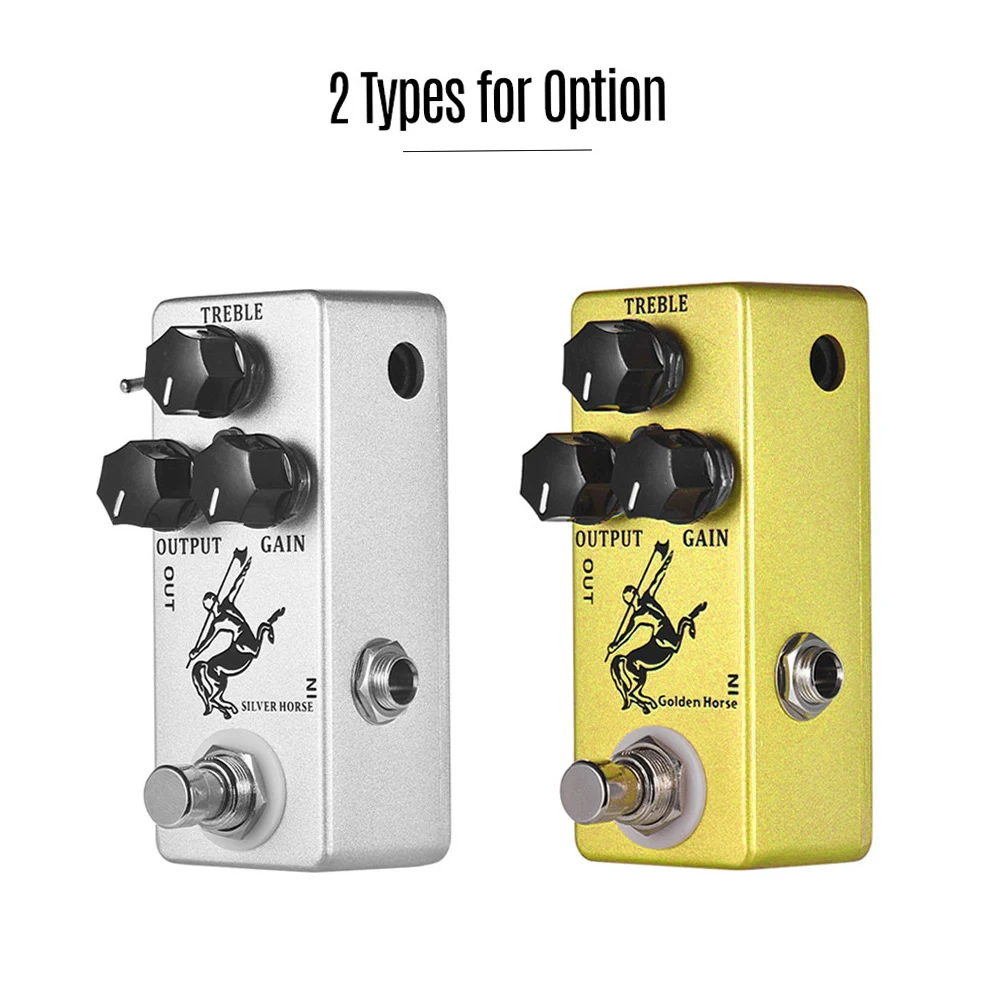 MOSKY SILVER/GOLDEN HORSE Effect Pedal overdrive/boost Horse Guitars Volume Reverb Bass Klon Centaur Effect Pedal Stage Audio