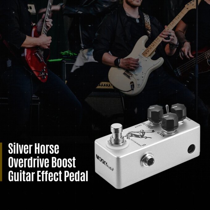 MOSKY SILVER/GOLDEN HORSE Effect Pedal overdrive/boost Horse Guitars Volume Reverb Bass Klon Centaur Effect Pedal Stage Audio - Image 2