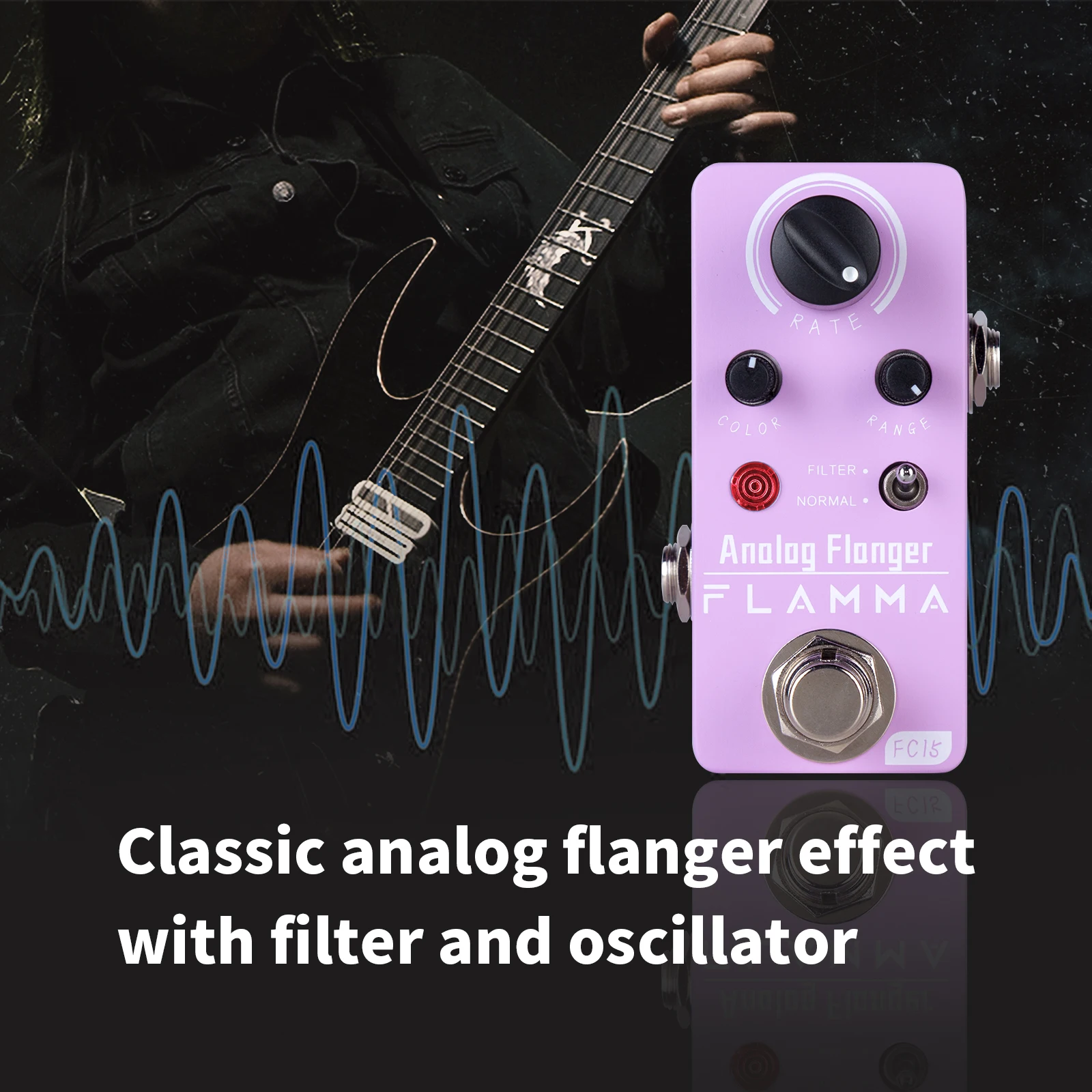 FLAMMA FC15 Analog Flanger Guitar Effects Pedal Normal and Filer Modes True Bypass Circuit