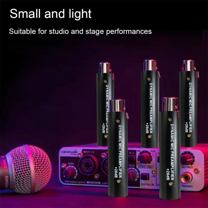 In-line Microphone Pream Low Noise Gain Amplifier XLR Connection Port Plug and Play Mic Preamplifier for Dynamic Microphone - Image 3