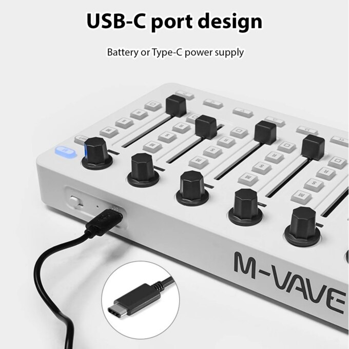M-VAVE SMC-Mixer Wireless MIDI Controller Mixing Console BT Connection USB Controller Mixer for Most Electroacoustic Instruments - Image 4