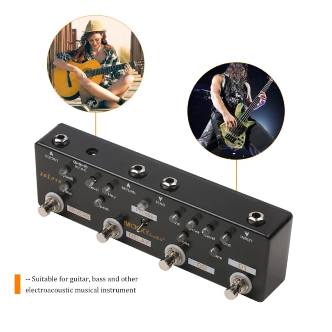MOSKY Audio SOL918 5-in-1 Multi Effect Pedal Combined Effect Guitar Pedal True Bypass Multi-in-one Combined Effect - Image 5