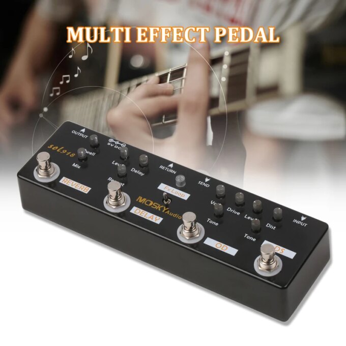 MOSKY Audio SOL918 5-in-1 Multi Effect Pedal Combined Effect Guitar Pedal True Bypass Multi-in-one Combined Effect - Image 6