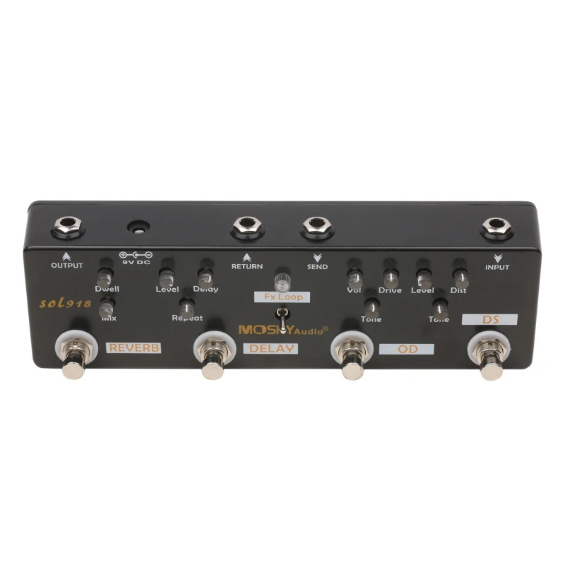 MOSKY Audio SOL918 5-in-1 Multi Effect Pedal Combined Effect Guitar Pedal True Bypass Multi-in-one Combined Effect
