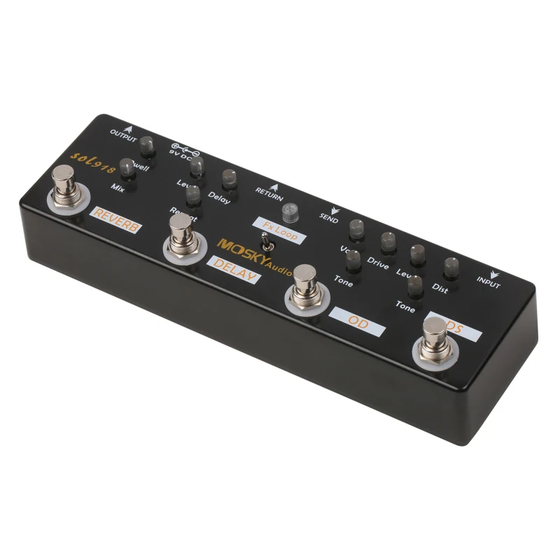 MOSKY Audio SOL918 5-in-1 Multi Effect Pedal Combined Effect Guitar Pedal True Bypass Multi-in-one Combined Effect