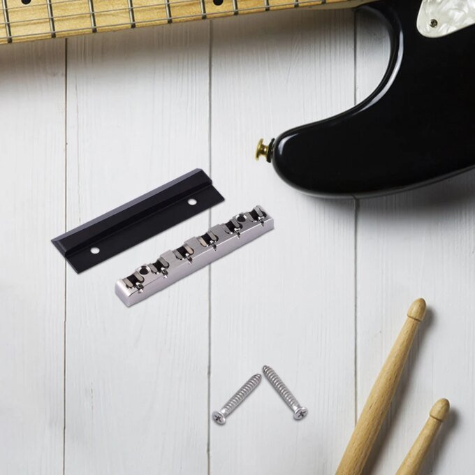 43mm Stainless Steel Guitar Roller Nut with Spacers Electric Guitar Nut Wear Resist Adjustable Guitar Nut Guitar Nut Replacement - Image 2