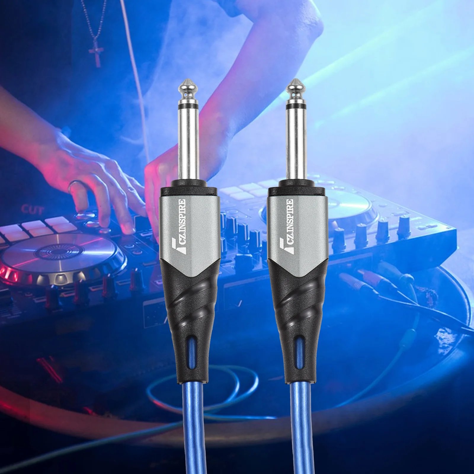 1/4 Inch Audio Instrument Cable 3M Dual Straight Interface 6.35mm Mono Waterproof Guitar Cable Audio Interconnect Cord