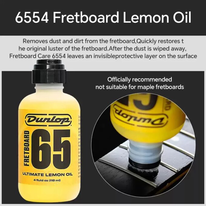 Dunlop Acoustic Guitar Frets Fretboard 65 Lemon Oil For Fingerboard Care 02 Deep Conditioner Body Clear  Plam Wax string oil - Image 2