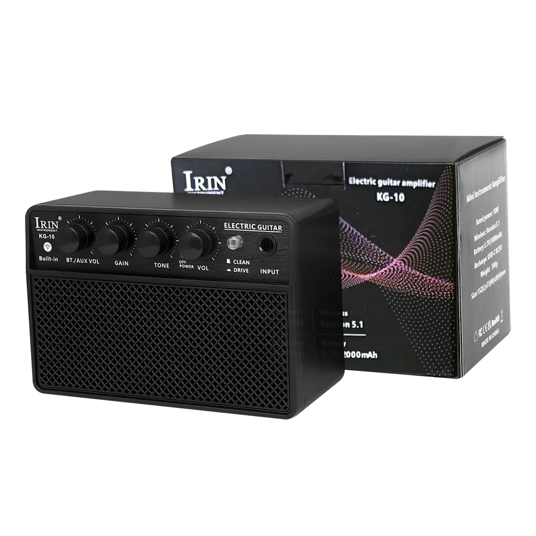 IRIN KG-10 Electronic Guitar Amplifier Speaker Portable Amp Lightweight Musical Instruments Speaker Guitar Amp Daily Practice IRIN KG-10 Electronic Guitar Amplifier Speaker Portable Amp Lightweight Musical Instruments Speaker Guitar Amp Daily Practice