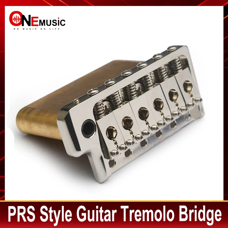 Precision CNC Machined Tremolo Bridge for PRS Style Electric Guitar, 52.5mm Full Solid Brass 6-Screws Tremolo Bridge