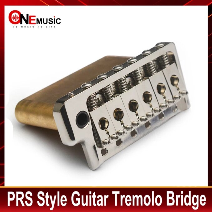 Precision CNC Machined Tremolo Bridge for PRS Style Electric Guitar, 52.5mm Full Solid Brass 6-Screws Tremolo Bridge