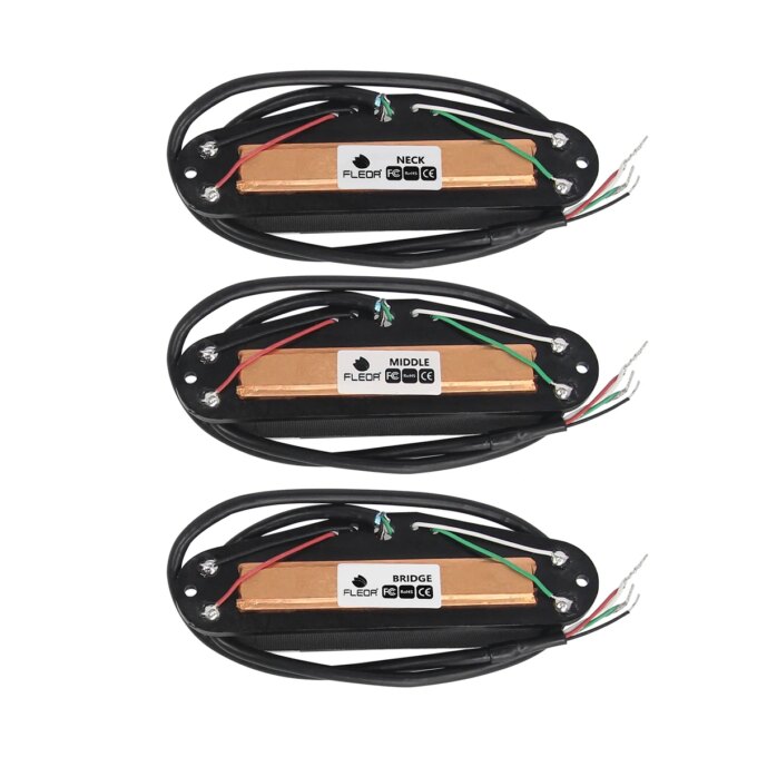 FLEOR 3PCS SSS Pickup Set Single Coil Sized Guitar Rail Humbucker Pickup Hot Dual Rails Ceramic For ST Electric Guitar Parts - Image 2