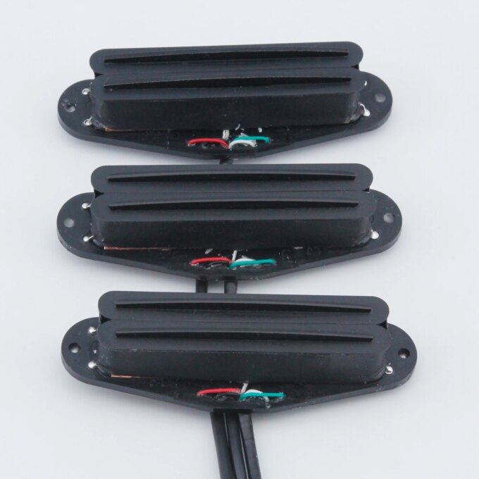 FLEOR 3PCS SSS Pickup Set Single Coil Sized Guitar Rail Humbucker Pickup Hot Dual Rails Ceramic For ST Electric Guitar Parts