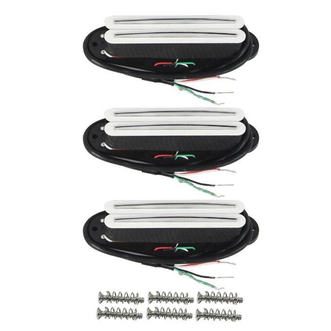 FLEOR 3PCS SSS Pickup Set Single Coil Sized Guitar Rail Humbucker Pickup Hot Dual Rails Ceramic For ST Electric Guitar Parts - Image 4