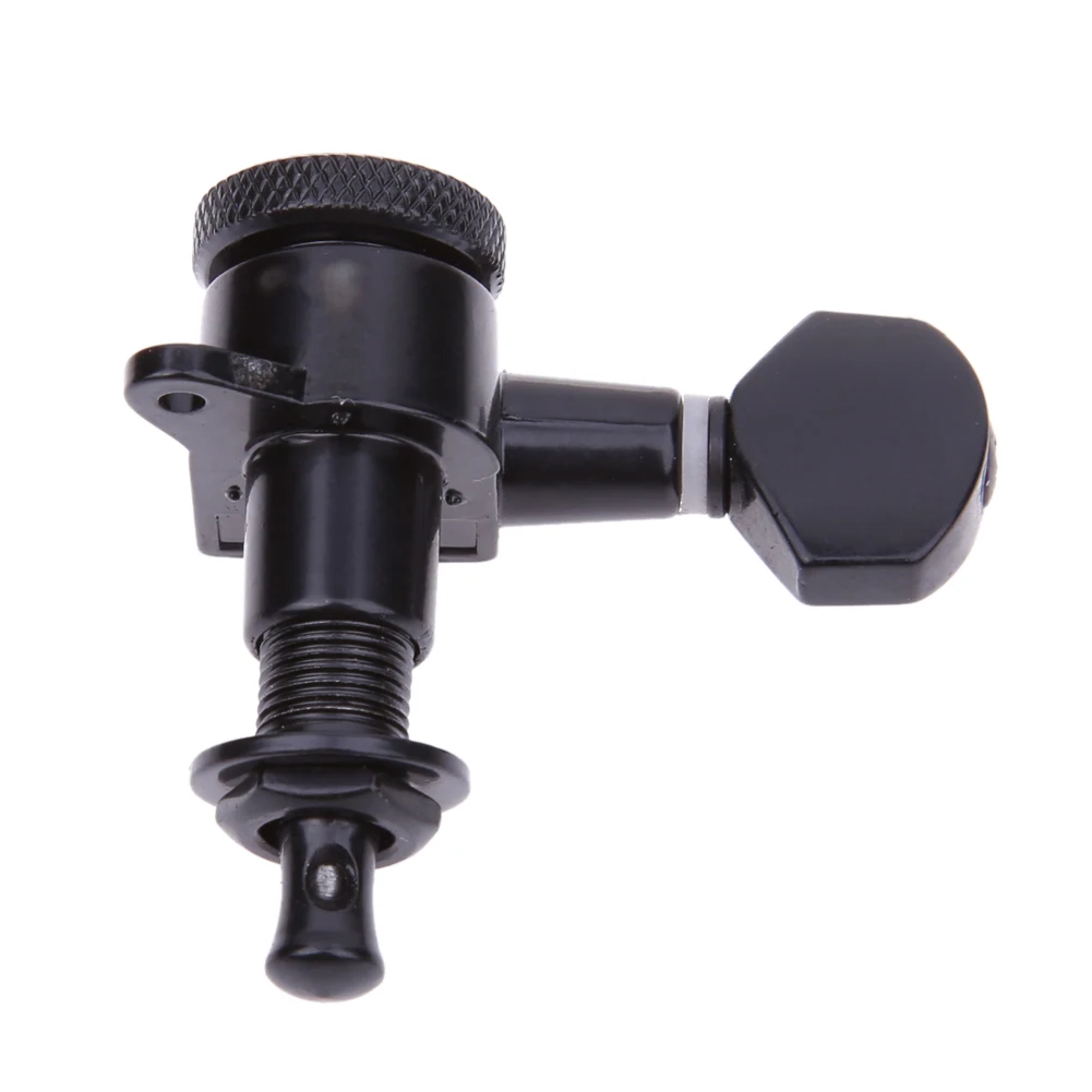 6Pcs Guitar String Pegs Black Locking Tuners Sealed Machine Heads Tuners for Acoustic Or Electric Guitar
