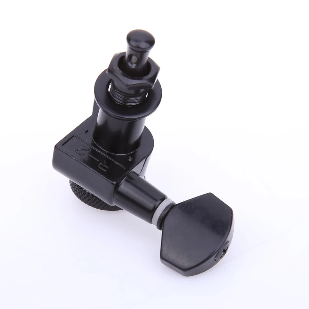 6Pcs Guitar String Pegs Black Locking Tuners Sealed Machine Heads Tuners for Acoustic Or Electric Guitar