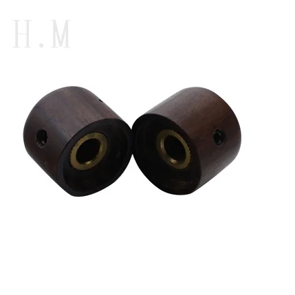 High end electric wood guitar with volume and tone, wood knob, rosewood ebony with point knob, potentiometer cap
