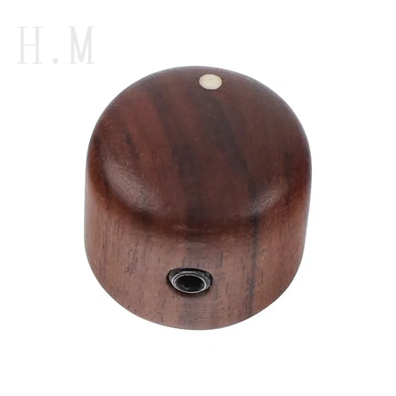 High end electric wood guitar with volume and tone, wood knob, rosewood ebony with point knob, potentiometer cap