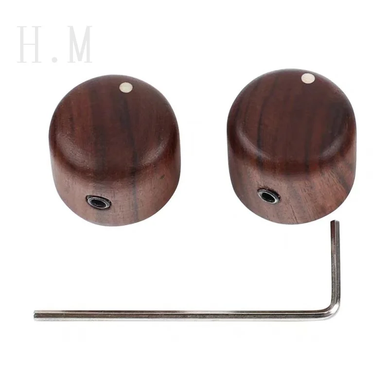 High end electric wood guitar with volume and tone, wood knob, rosewood ebony with point knob, potentiometer cap