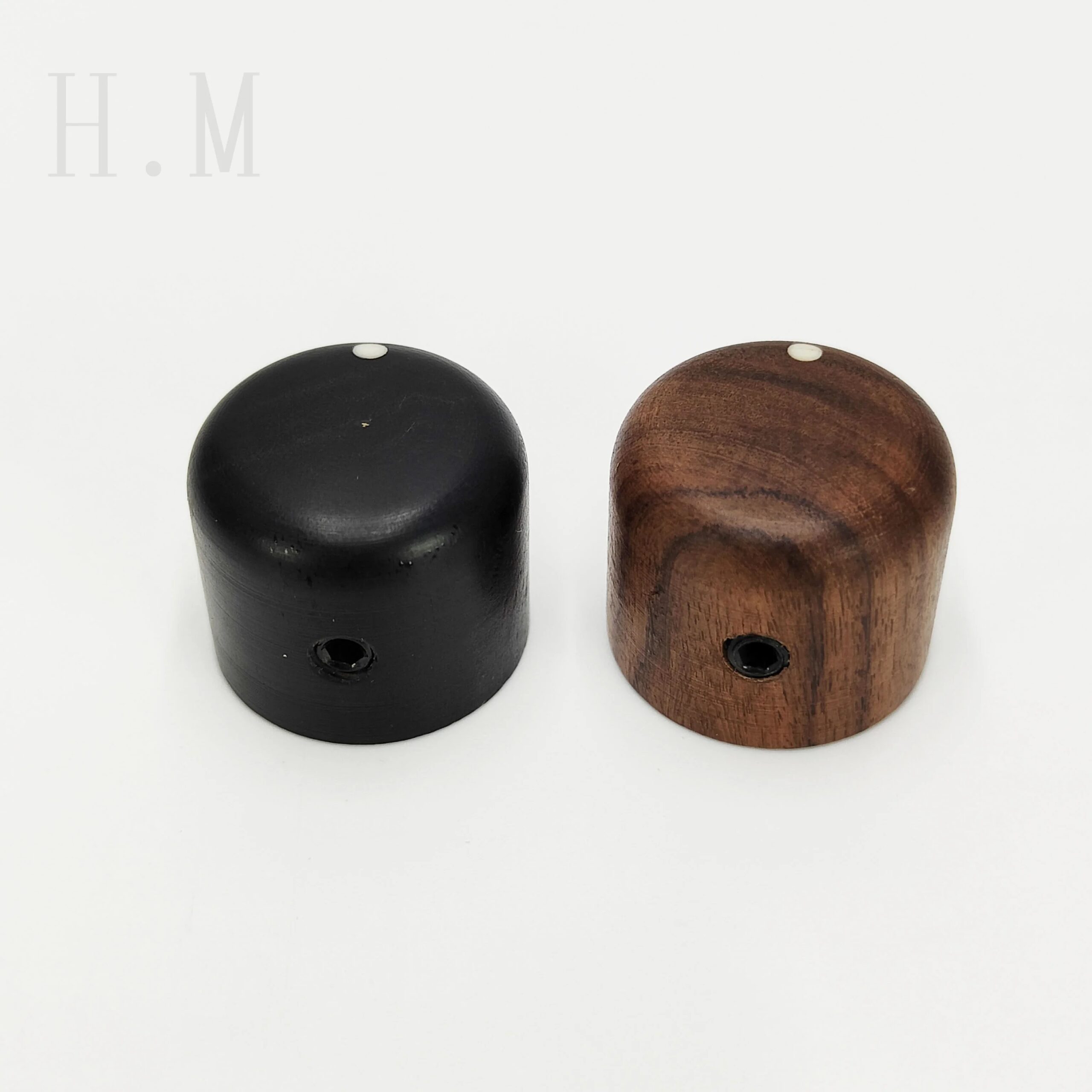 High end electric wood guitar with volume and tone, wood knob, rosewood ebony with point knob, potentiometer cap