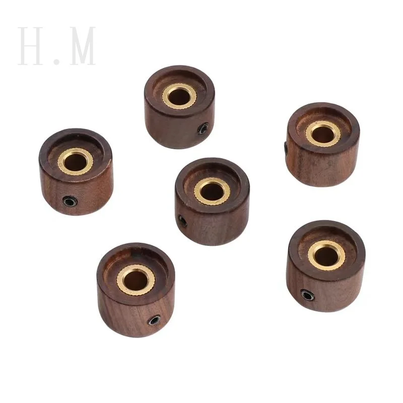 High end electric wood guitar with volume and tone, wood knob, rosewood ebony with point knob, potentiometer cap