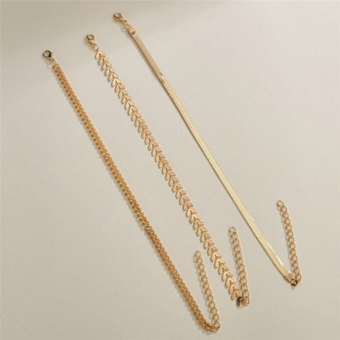 Simple Chain Anklet for Women 3 pcs Set - Image 6