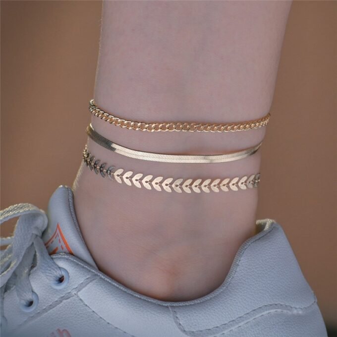Simple Chain Anklet for Women 3 pcs Set - Image 7