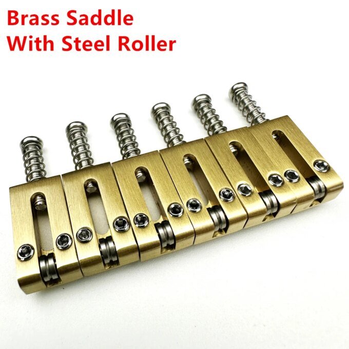 【Made in Japan】 10.5MM Brass Saddle With Stainless Steel Roller Electric Guitar Tremolo Bridge Saddles For ST TL Style Guitar