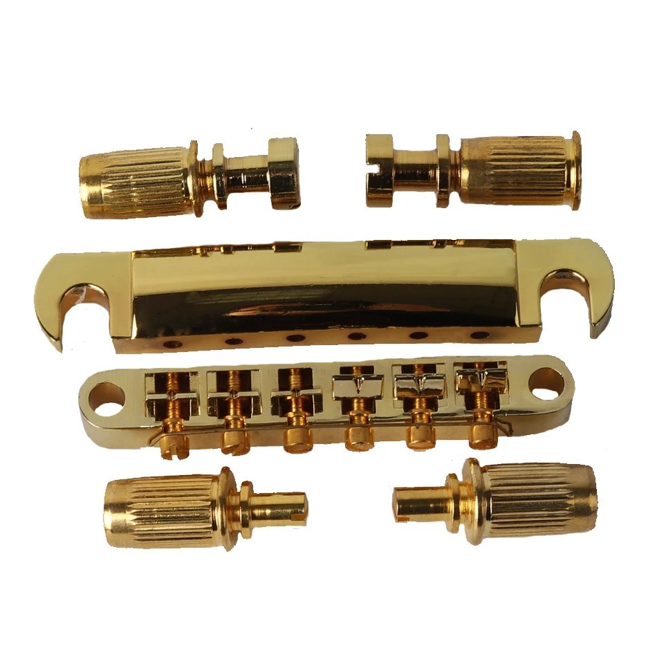 1 Set of 6 Strings Guitar Tune-O-matic Bridge and Tailpiece with Posts for LP Electric Guitar 1 Set of 6 Strings Guitar Tune-O-matic Bridge and Tailpiece with Posts for LP Electric Guitar