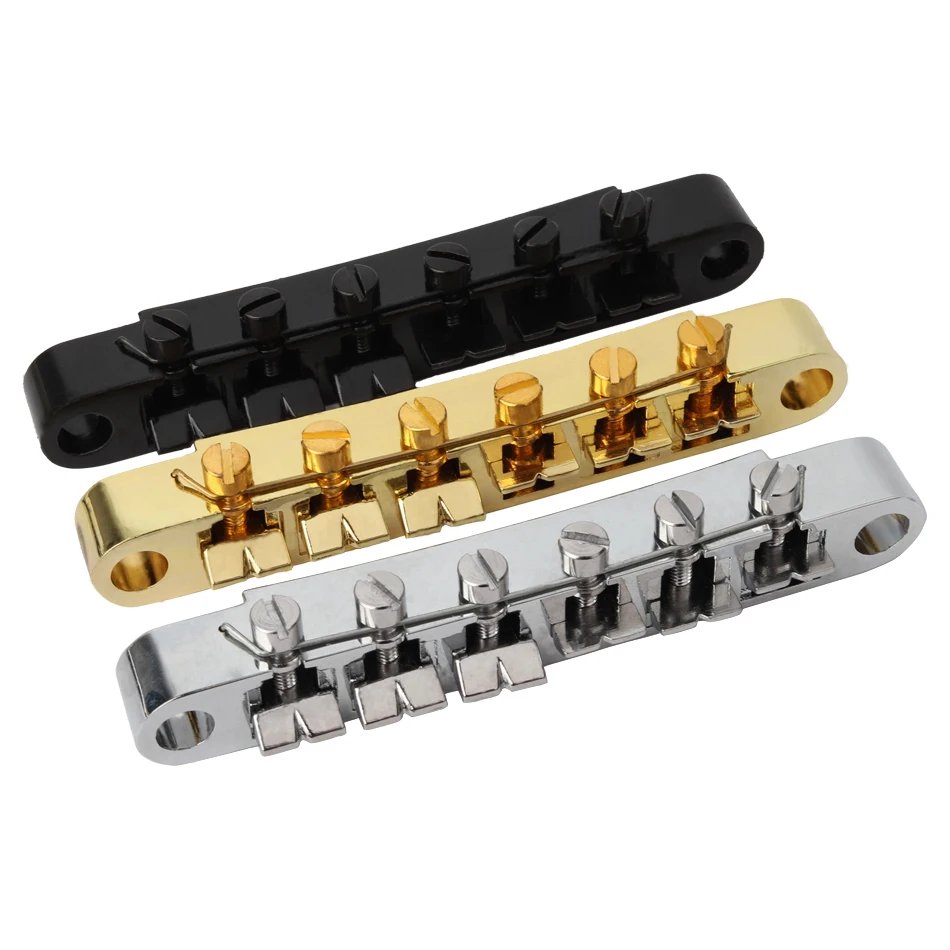1 Set of 6 Strings Guitar Tune-O-matic Bridge and Tailpiece with Posts for LP Electric Guitar 1 Set of 6 Strings Guitar Tune-O-matic Bridge and Tailpiece with Posts for LP Electric Guitar