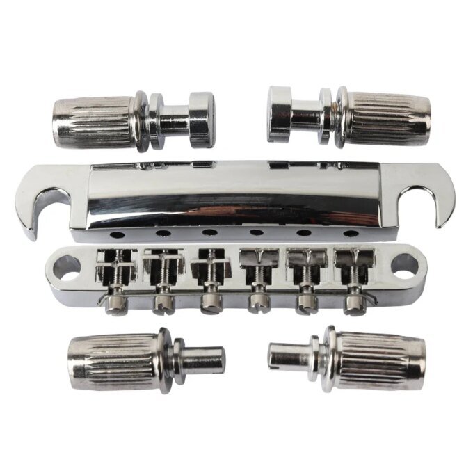1 Set of 6 Strings Guitar Tune-O-matic Bridge and Tailpiece with Posts for LP Electric Guitar - Image 5