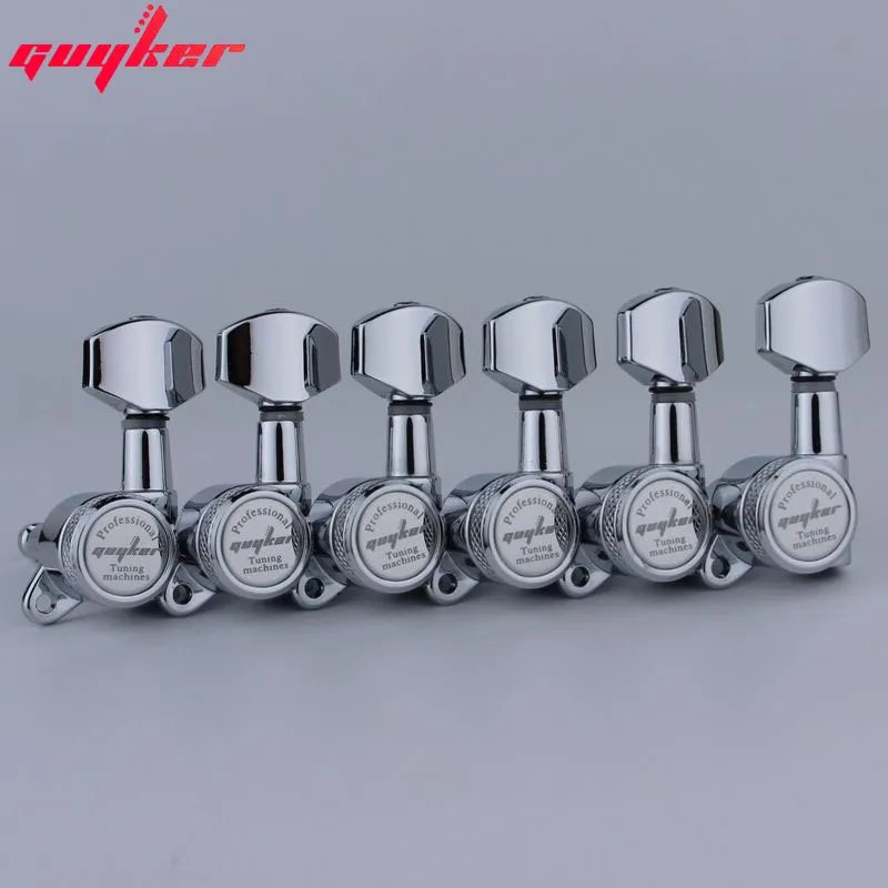 1 Set GUYKER Chrome Locking Guitar Machine Heads Tuners Gear Ratio 1:18 Made in Korea
