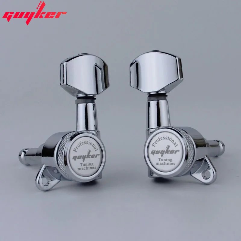 1 Set GUYKER Chrome Locking Guitar Machine Heads Tuners Gear Ratio 1:18 Made in Korea