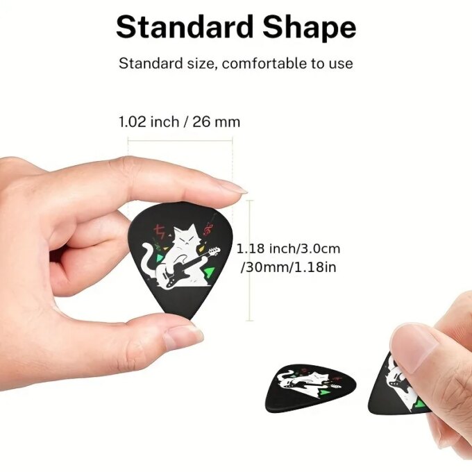 6 Pcs Original Sound Guitar Picks, Double-Sided Printed Ukulele Guitar Finger Shrapnel, Keychain Holster, Gift For Music Lovers - Image 5
