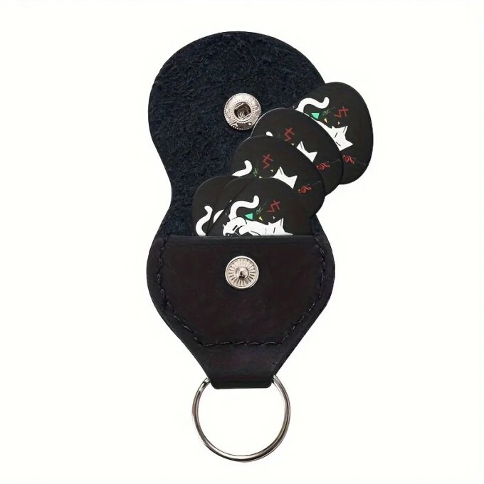 6 Pcs Original Sound Guitar Picks, Double-Sided Printed Ukulele Guitar Finger Shrapnel, Keychain Holster, Gift For Music Lovers - Image 4