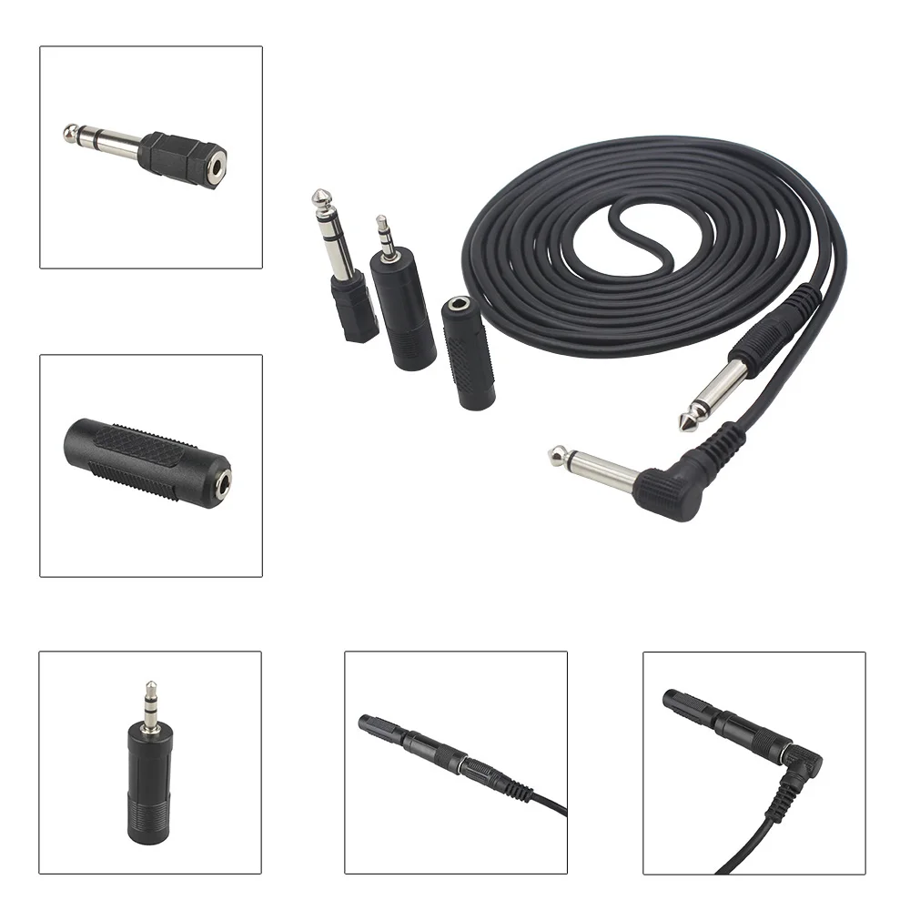 Guitar Cable 3m Connecting Cable for Electric Guitar Bass Keyboard Instrument Noise Reduction Audio Cable 6.35 3.5mm Plugs Guitar Cable 3m Connecting Cable for Electric Guitar Bass Keyboard Instrument Noise Reduction Audio Cable 6.35 3.5mm Plugs