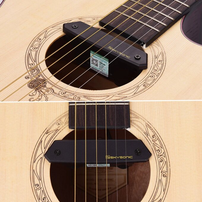 SKYSONIC T-902 Acoustic Guitar Active Soundhole Pickup Magnetic + Microphone Dual Pickup Systems with Volume Controls - Image 3