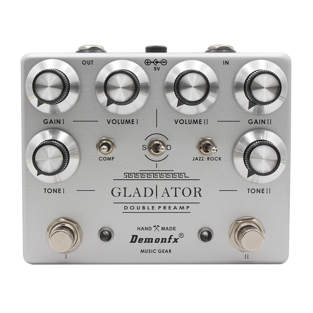 Demonfx GLADIATOR Guitar Effect Pedal Distortion Overdrive  Dual Overdrive Preamp With True Bypass NEW