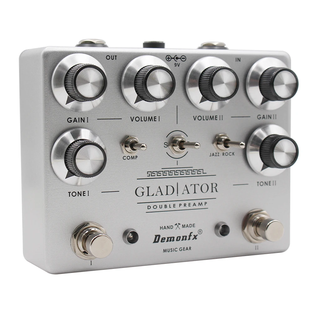 Demonfx GLADIATOR Guitar Effect Pedal Distortion Overdrive  Dual Overdrive Preamp With True Bypass NEW