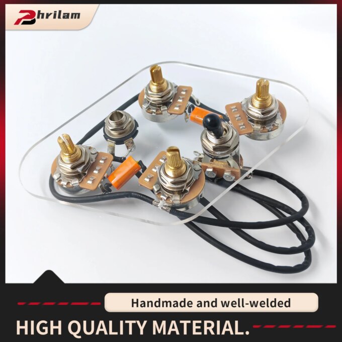 PHRILM 2T2V SG Electric Guitar Pre-Wired Harness Kit with Individual Switches, Audio Output Jack, 500KPot for SG Type Guitars