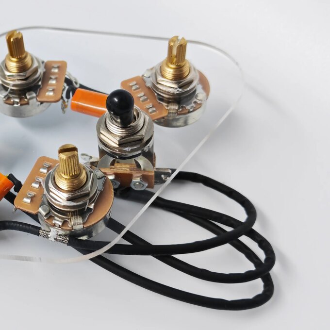 PHRILM 2T2V SG Electric Guitar Pre-Wired Harness Kit with Individual Switches, Audio Output Jack, 500KPot for SG Type Guitars - Image 3