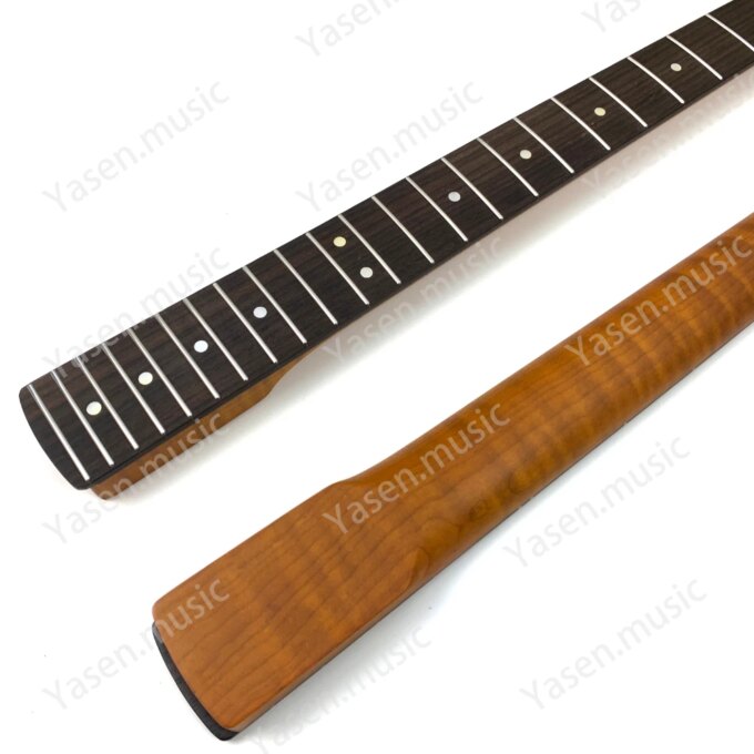 ST Guitar Neck 22 Frets Tiger Flame Maple Roasted Satin Finish Electric Guitar Neck with Rosewood Fretboard for Guitar Parts