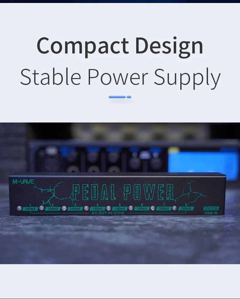 M-VAVE PEDAL POWER Electric Guitar Effect Pedal Power Supply 10 Isolated DC Outputs For 9V Effect Pedal Guitar Accessories Parts M-VAVE PEDAL POWER Electric Guitar Effect Pedal Power Supply 10 Isolated DC Outputs For 9V Effect Pedal Guitar Accessories Parts