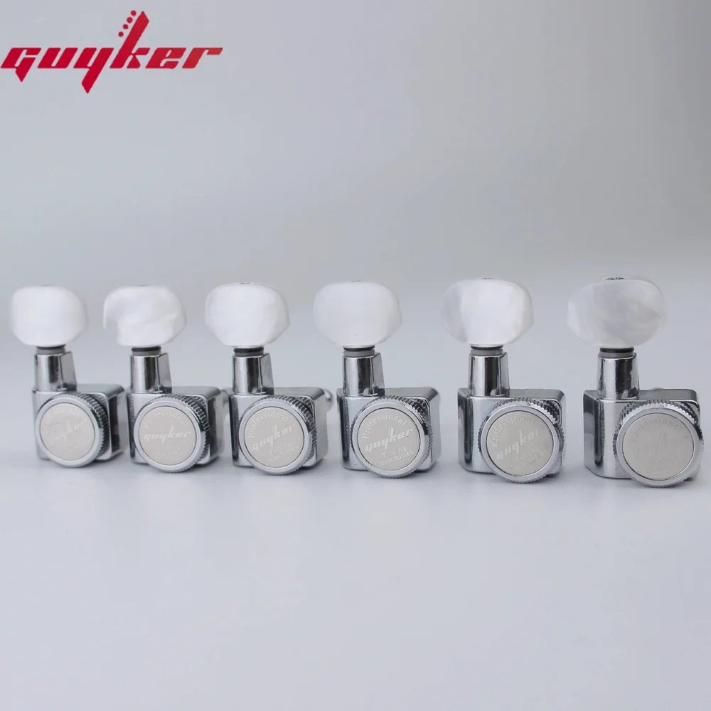 1 Set GUYKER 6 In-line Machine Heads No Screws 1:18 Locking Tuning Key Pegs Tuners 6R 1 Set GUYKER 6 In-line Machine Heads No Screws 1:18 Locking Tuning Key Pegs Tuners 6R