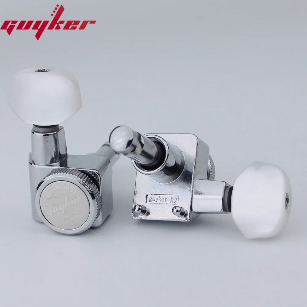 1 Set GUYKER 6 In-line Machine Heads No Screws 1:18 Locking Tuning Key Pegs Tuners 6R 1 Set GUYKER 6 In-line Machine Heads No Screws 1:18 Locking Tuning Key Pegs Tuners 6R