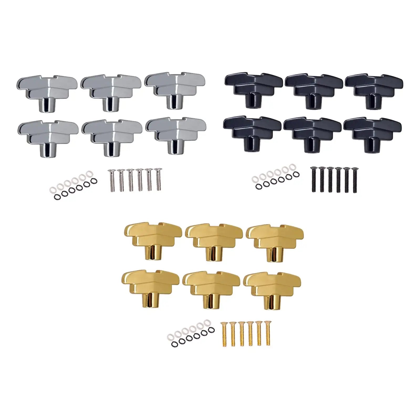 6 Pcs Guitar Peg Button Replace Parts with Screws Tuners Machine Heads Knobs Musical Instruments Accessories