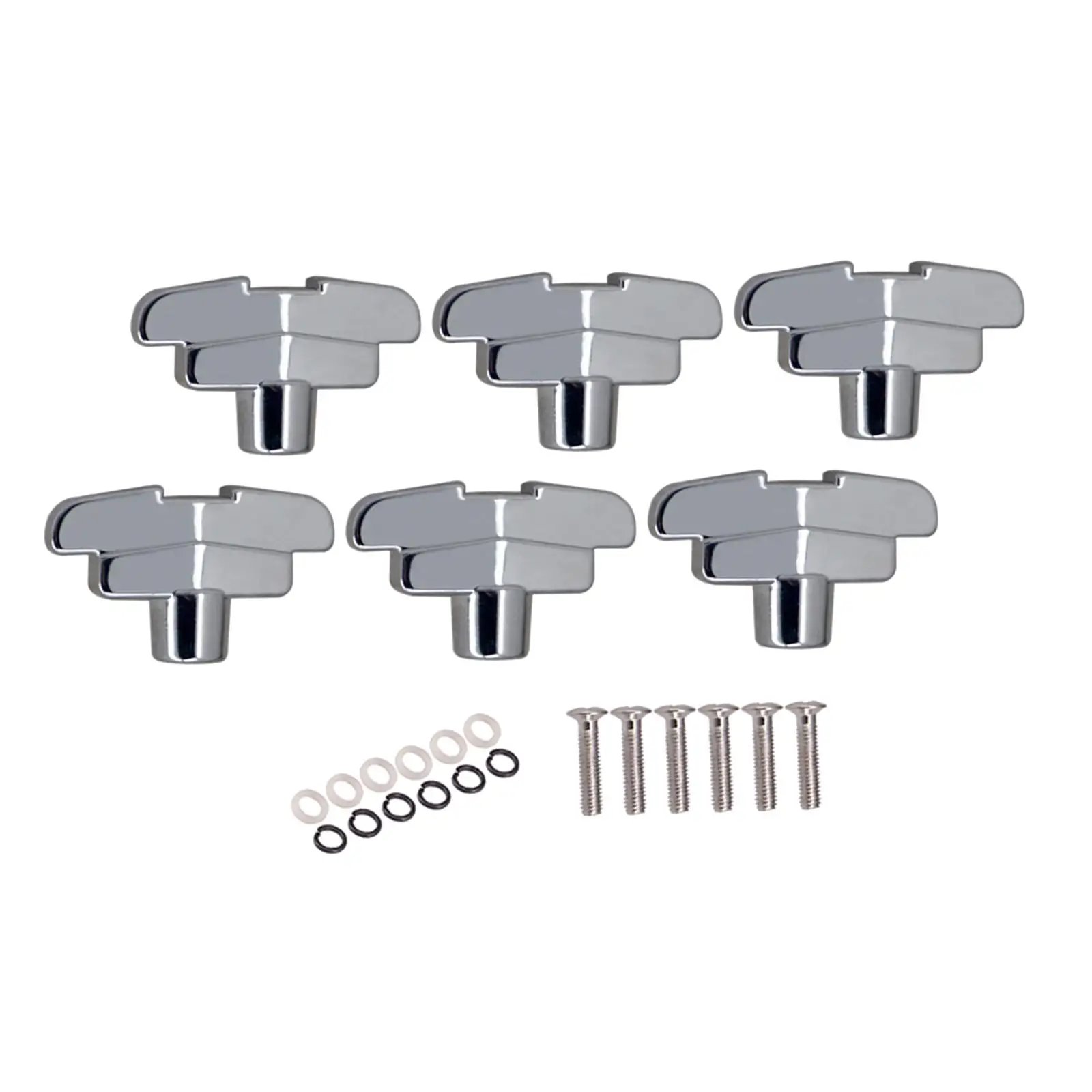 6 Pcs Guitar Peg Button Replace Parts with Screws Tuners Machine Heads Knobs Musical Instruments Accessories