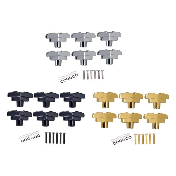6 Pcs Guitar Peg Button Replace Parts with Screws Tuners Machine Heads Knobs Musical Instruments Accessories