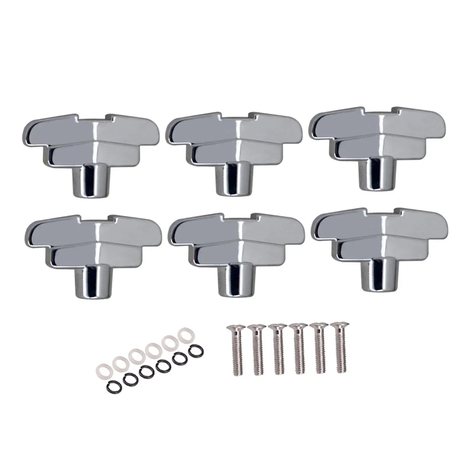 6 Pcs Guitar Peg Button Replace Parts with Screws Tuners Machine Heads Knobs Musical Instruments Accessories