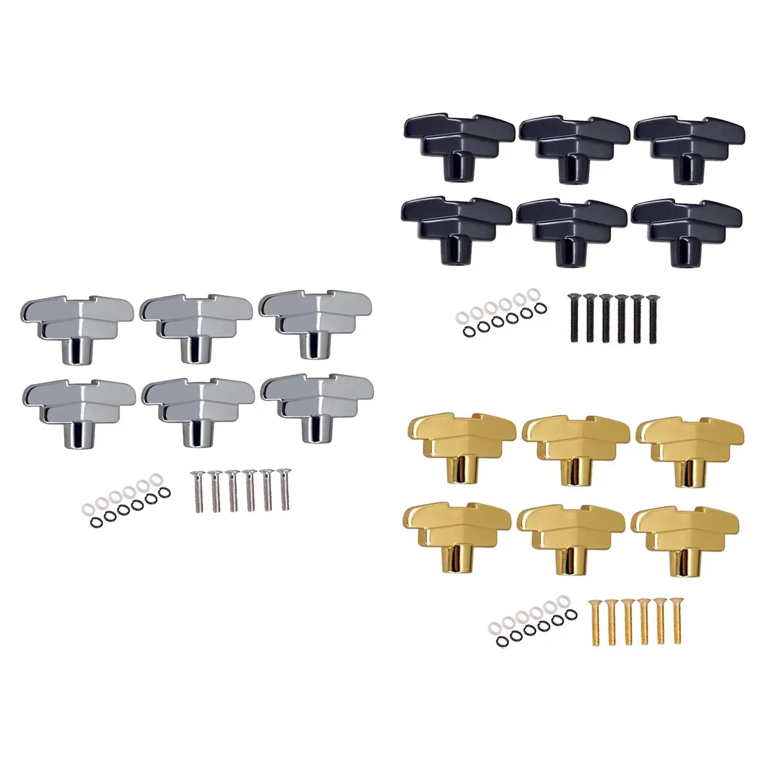 6 Pcs Guitar Peg Button Replace Parts with Screws Tuners Machine Heads Knobs Musical Instruments Accessories